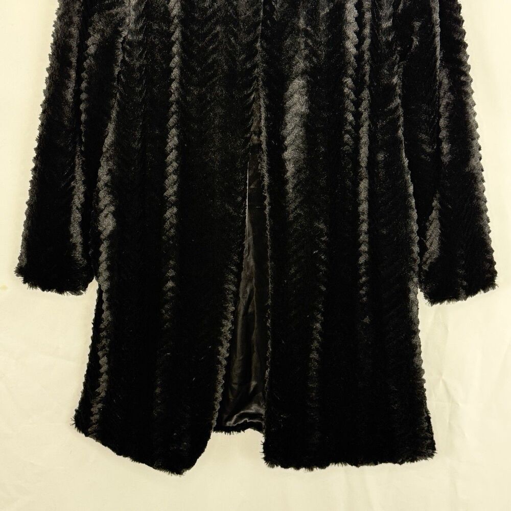 Fever Black Faux Fur Coat Women’s Size S Soft Plush Open Front Jacket - Picture 12 of 16